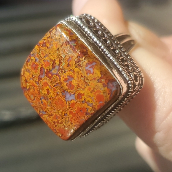 New Seam Agate 925 Silver Ring. - Picture 1 of 16